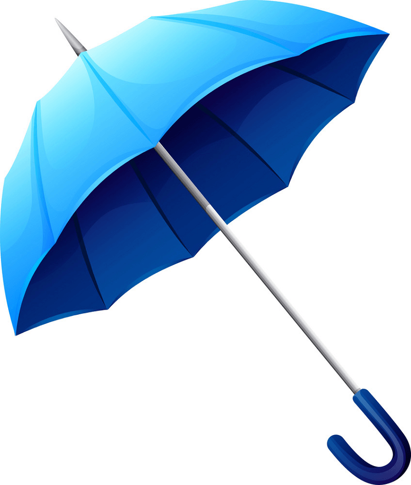 青い傘のイラスト1 イラスト
