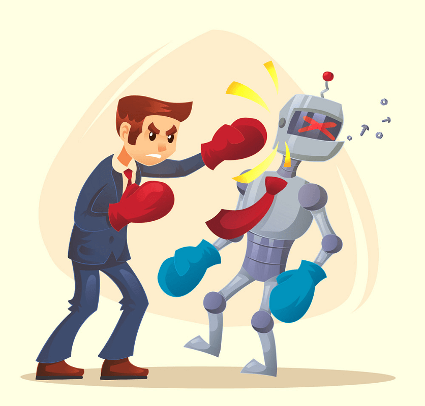 ボクシングロボットのイラスト イラスト