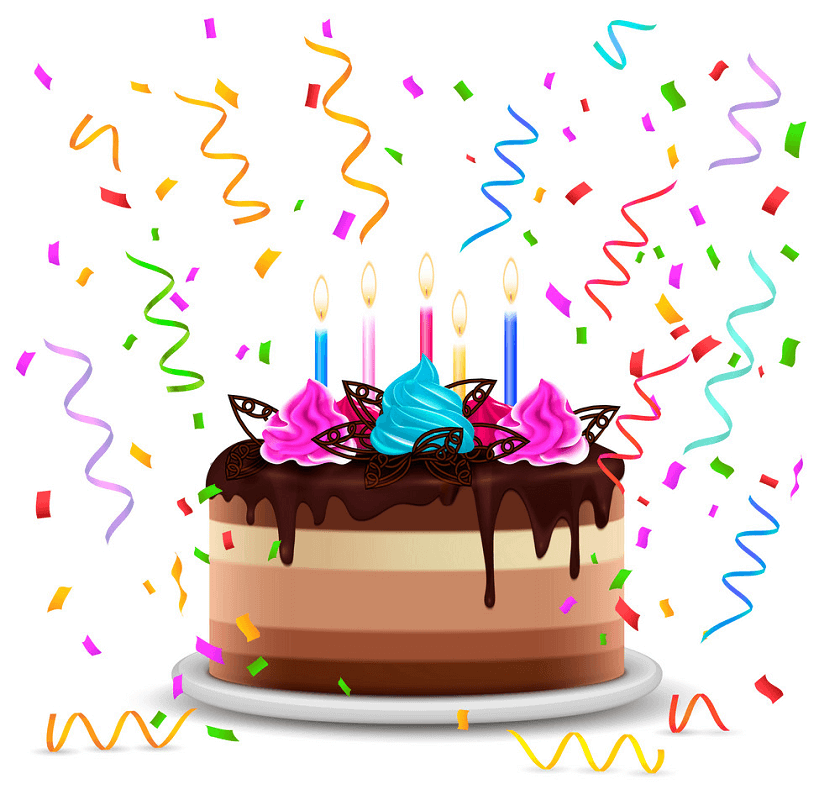 チョコレートの誕生日ケーキのイラスト イラスト
