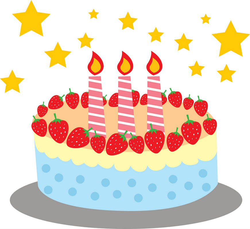 イチゴの誕生日ケーキのイラスト イラスト