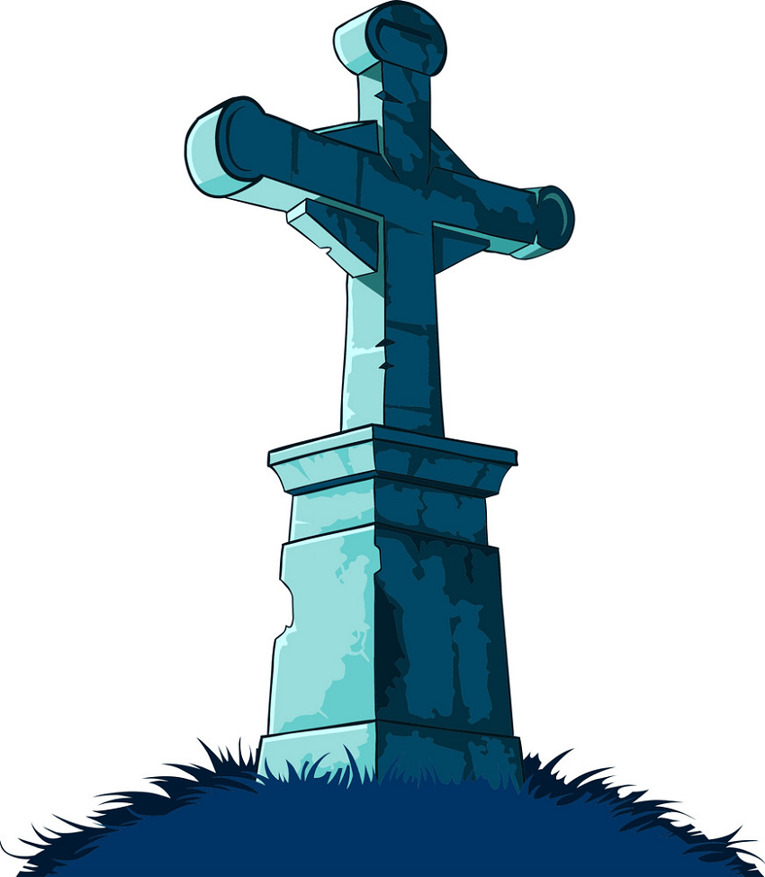 十字架の墓石のイラスト イラスト