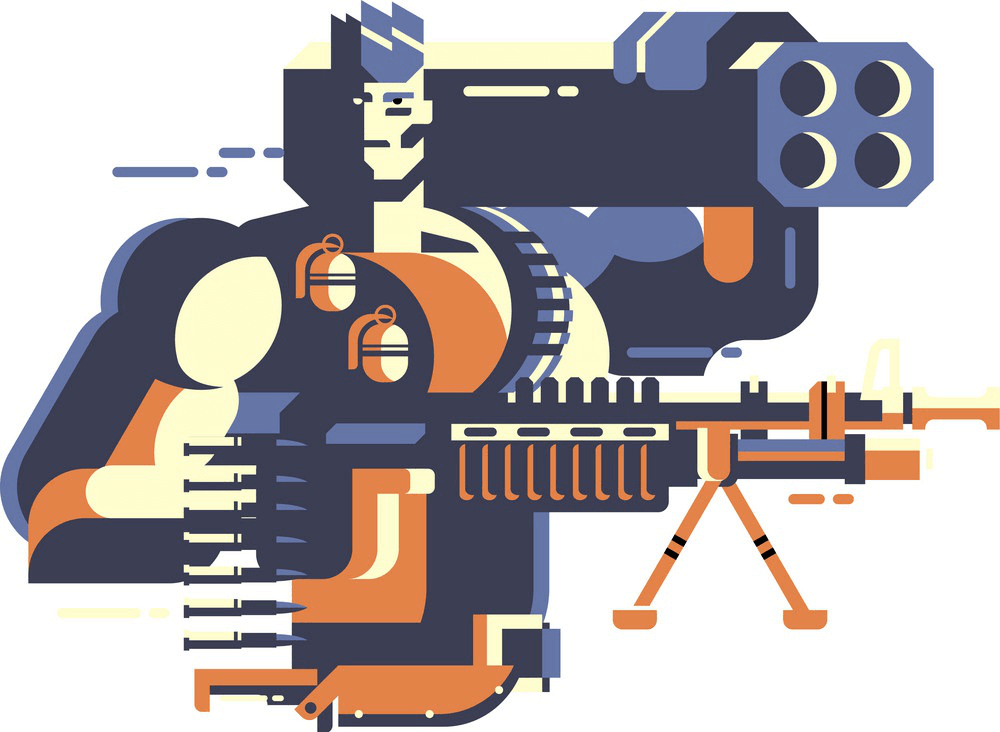 銃を持った兵士のイラスト イラスト