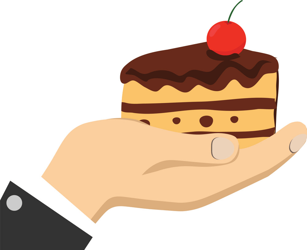 ケーキを持つ手のイラスト イラスト