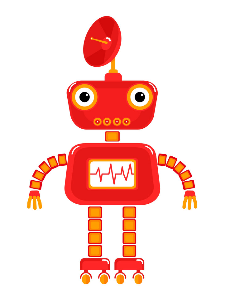 かわいい赤いロボットのイラスト イラスト