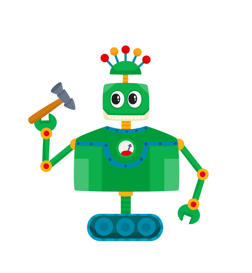 かわいい緑のロボットのイラスト イラスト