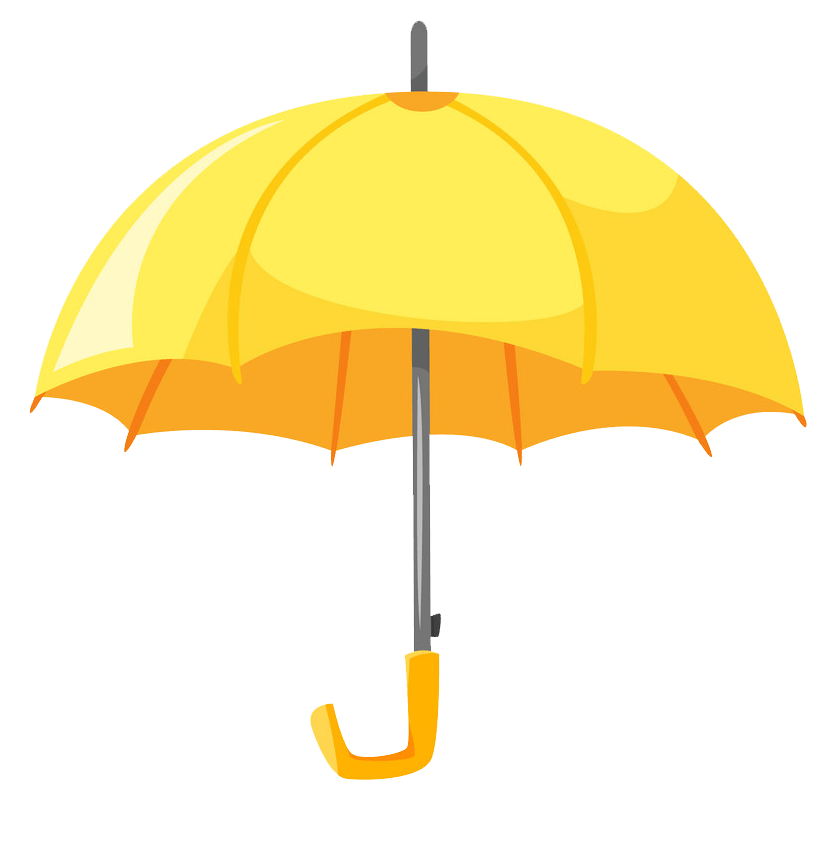 黄色い傘のイラスト透明1