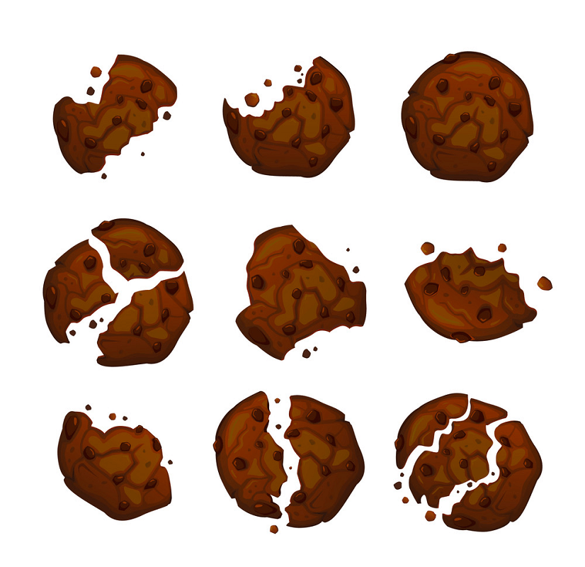 壊れたクッキーのイラスト イラスト