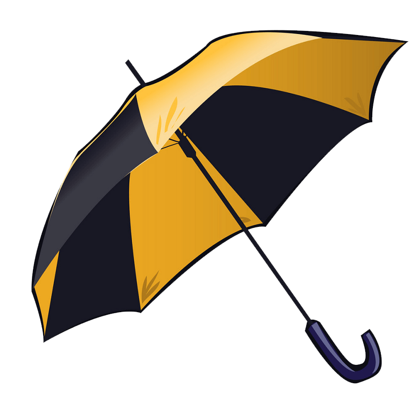 黒と黄色の傘のイラスト透明 イラスト