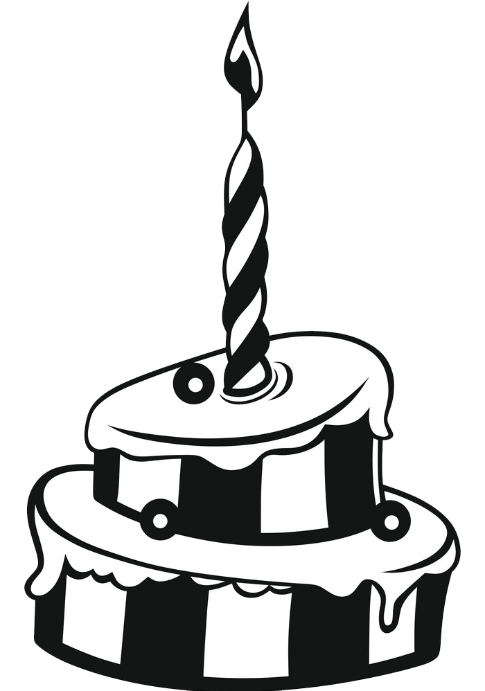 黒と白の誕生日ケーキ イラスト透明 イラスト