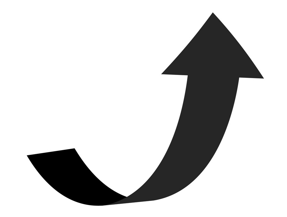 曲線矢印のイラスト