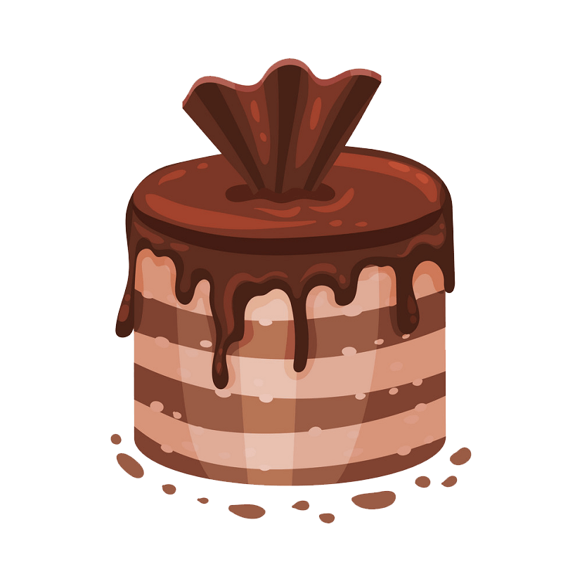 丸いチョコレートケーキのイラスト透明 イラスト