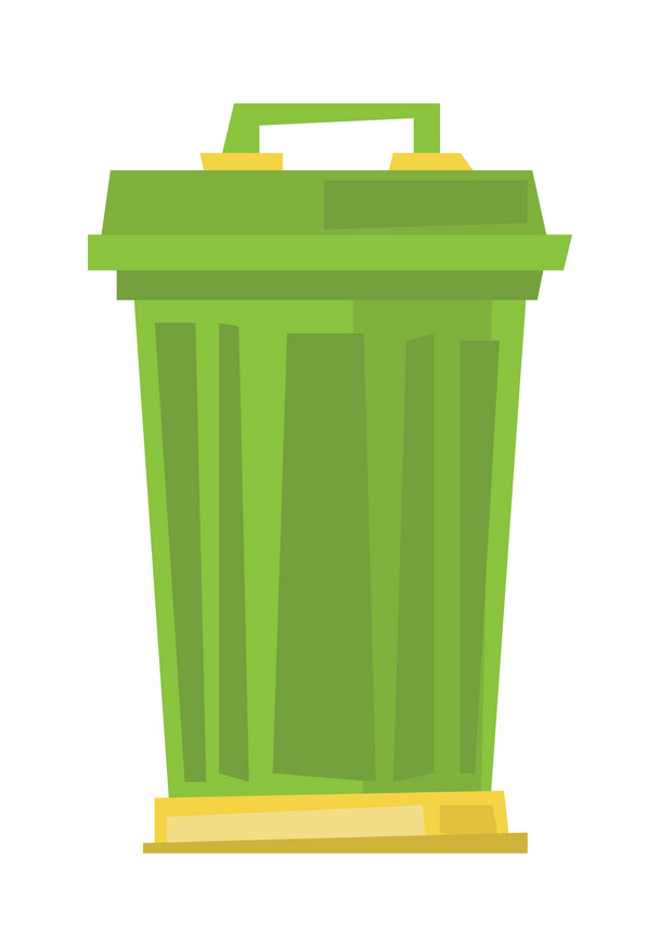 緑のゴミ箱のイラスト
