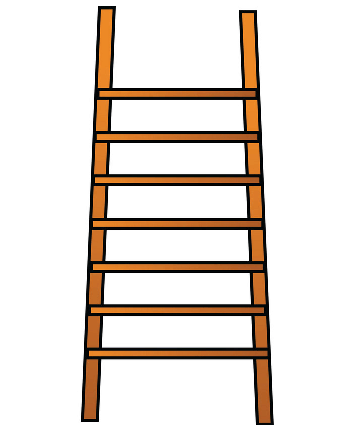 木製のはしごの図 イラスト