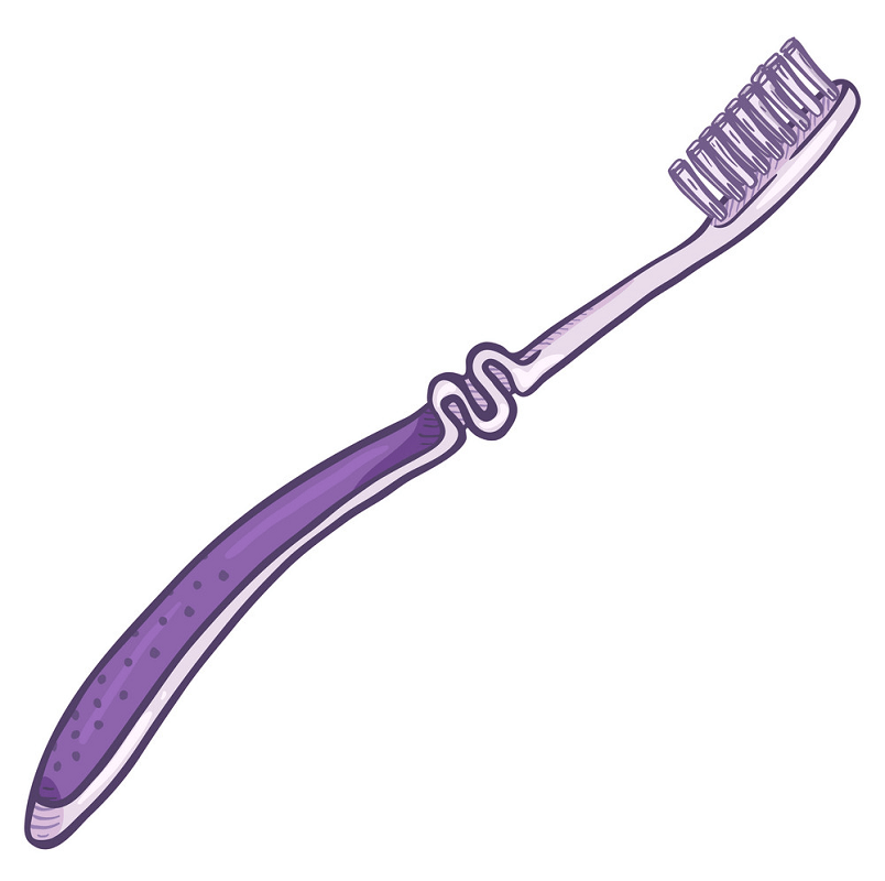 紫の歯ブラシのイラスト イラスト