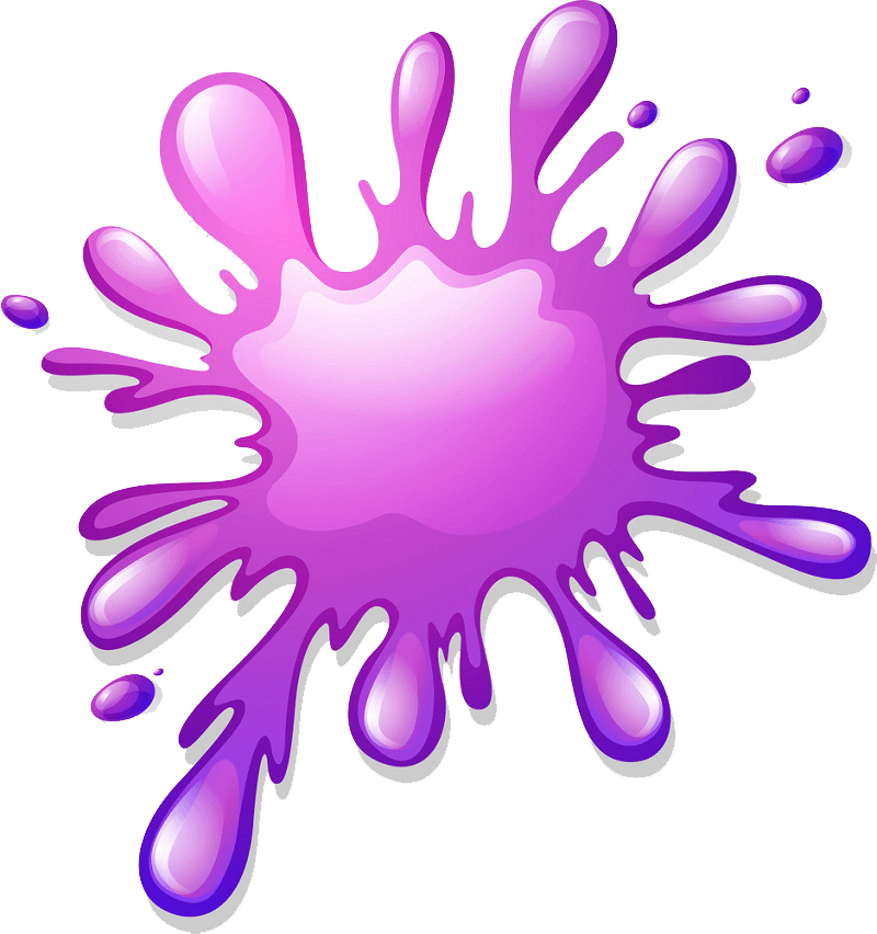 紫色のペイント スプラッター イラスト透明