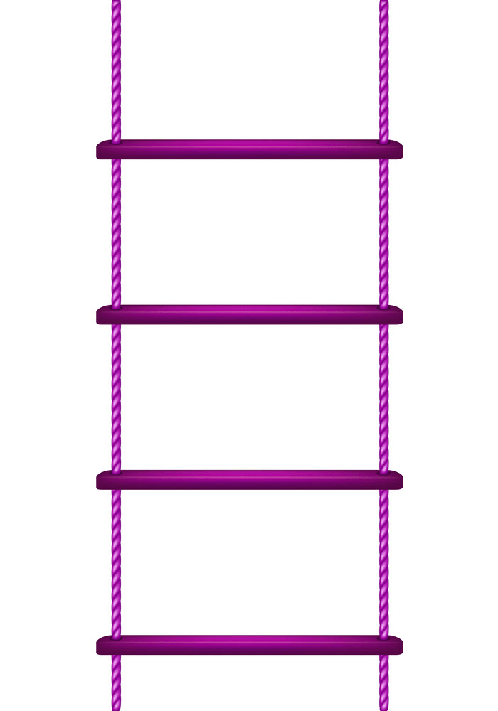 紫色のロープはしごの図 イラスト