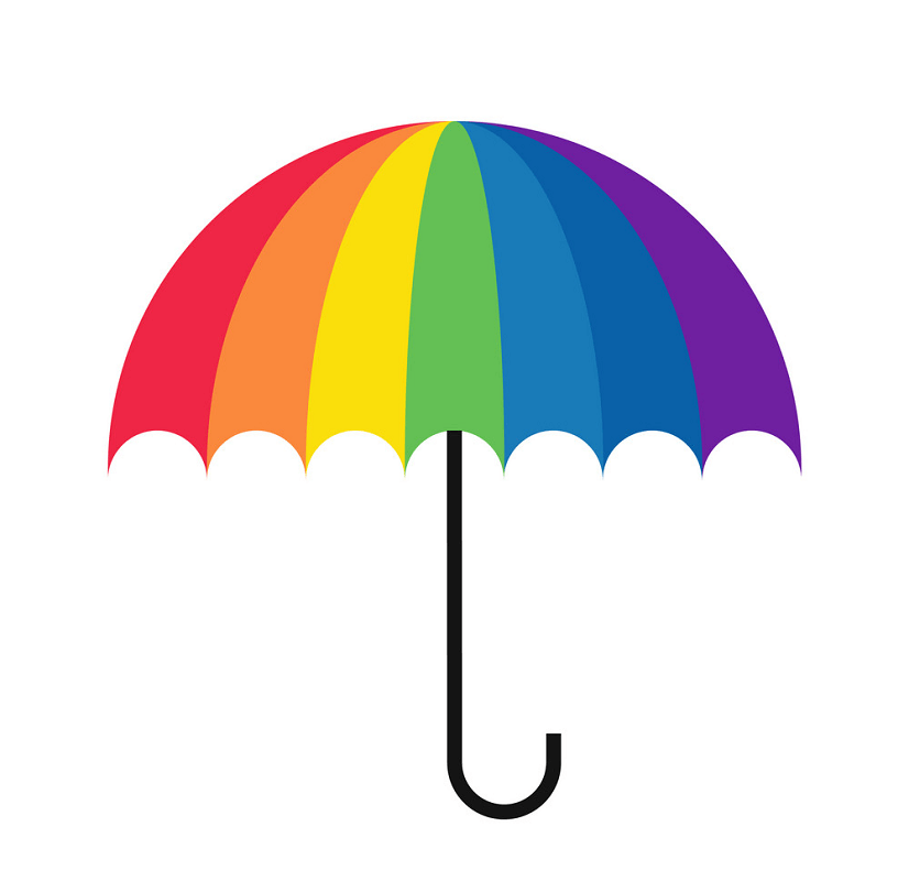 虹の傘のイラスト イラスト