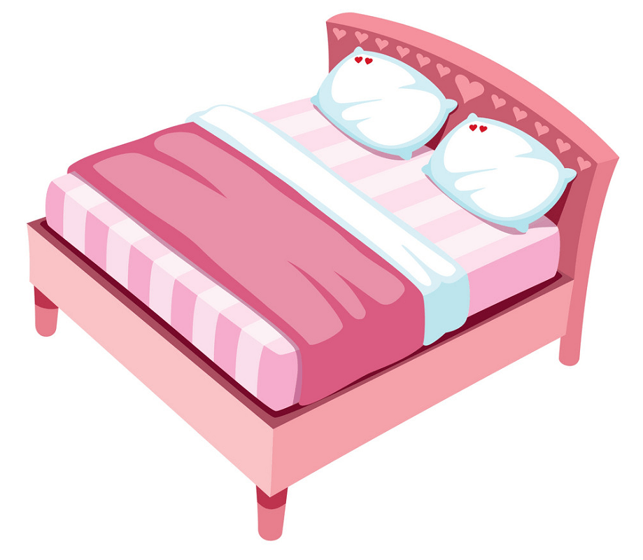 ピンクのベッドのイラスト