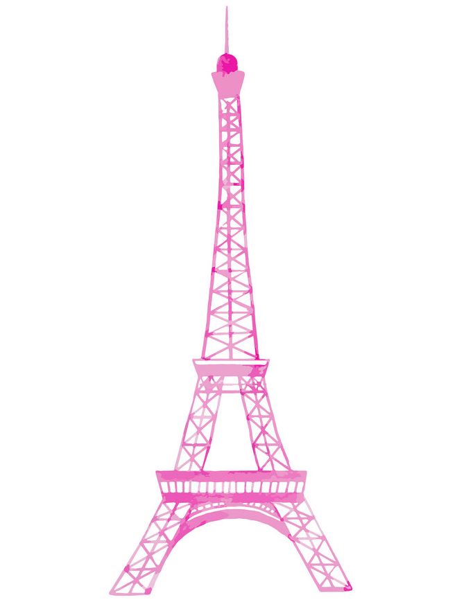 ピンクのエッフェル塔のイラスト