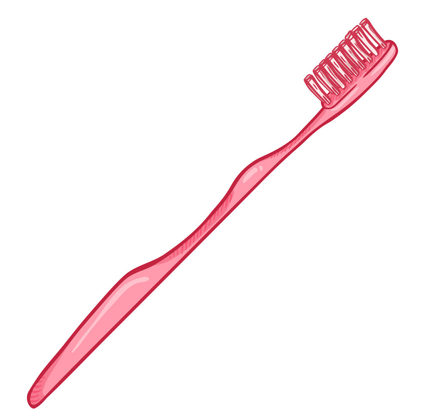 ピンクの歯ブラシのイラスト