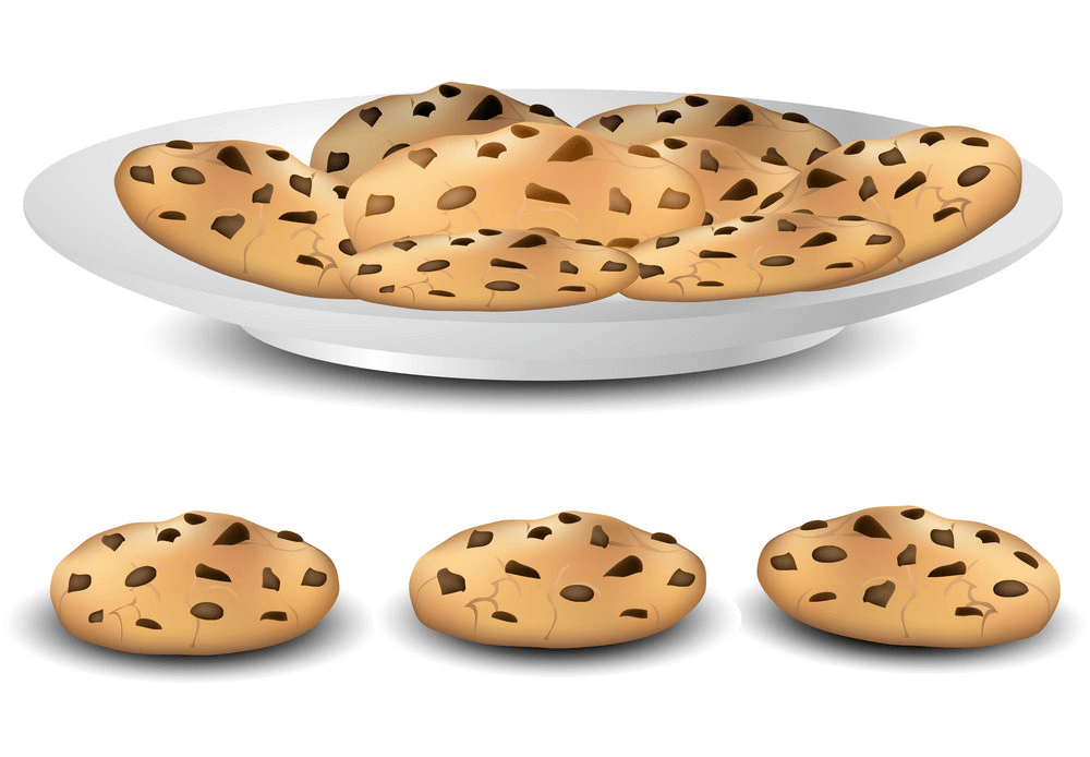 皿の上のクッキーのイラスト 1 イラスト
