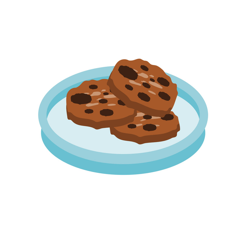 皿の上のクッキーのイラスト イラスト