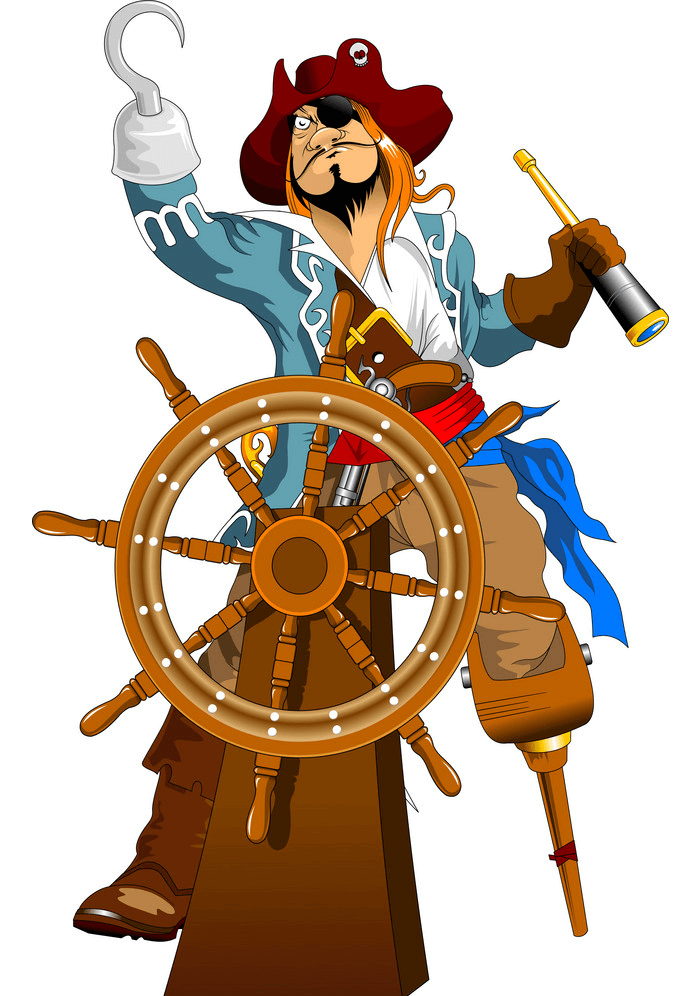 隻眼の船長の海賊イラスト