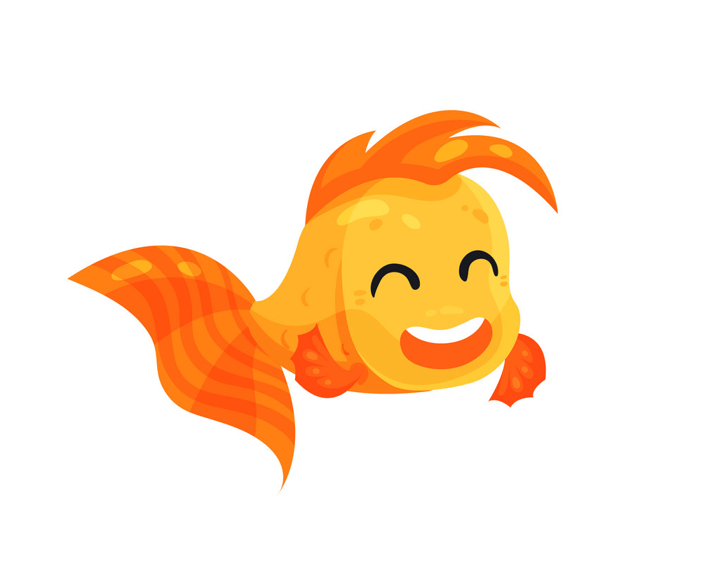幸せな金魚のイラスト