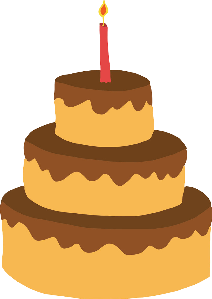 シンプルな誕生日ケーキのイラスト 透明 イラスト