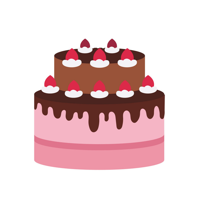 シンプルな誕生日ケーキのイラスト イラスト