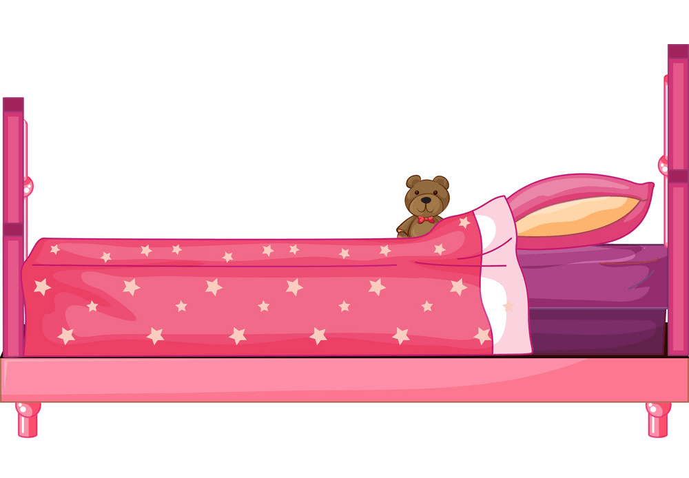 素敵なピンクのベッドのイラスト イラスト