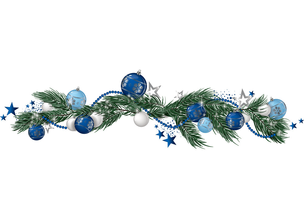 美しいクリスマス ガーランドのイラスト 1