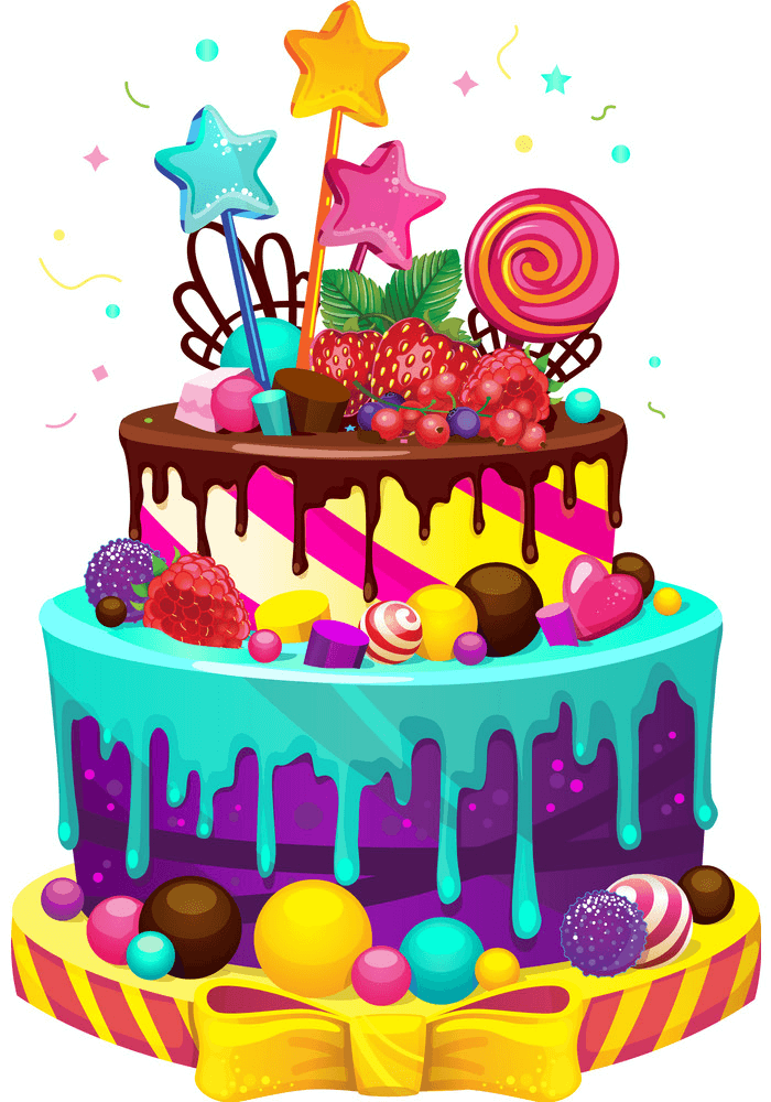 美しい誕生日ケーキのイラスト イラスト