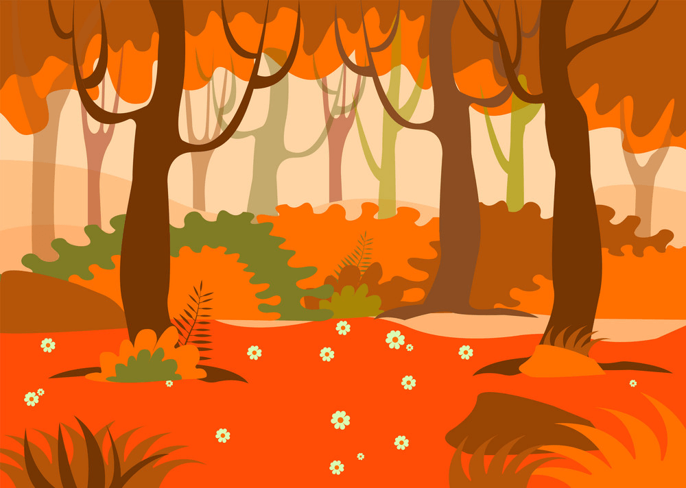 秋の森のイラスト イラスト