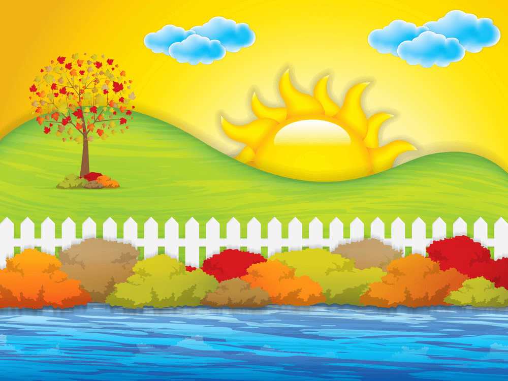 秋の庭のイラスト イラスト