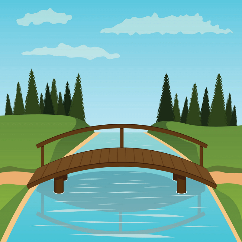 小さな木の橋のイラスト