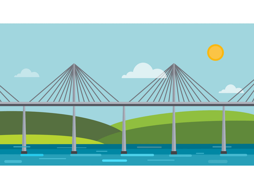現代の橋の図 イラスト