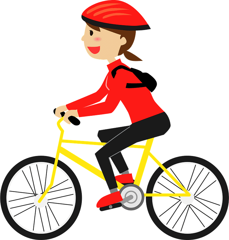 自転車に乗った無料の女の子のイラスト イラスト