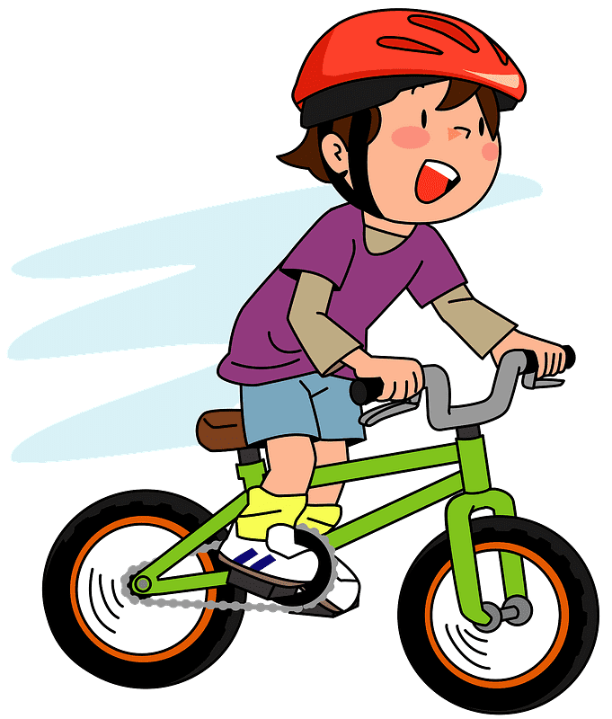 自転車に乗った少年のイラスト イラスト