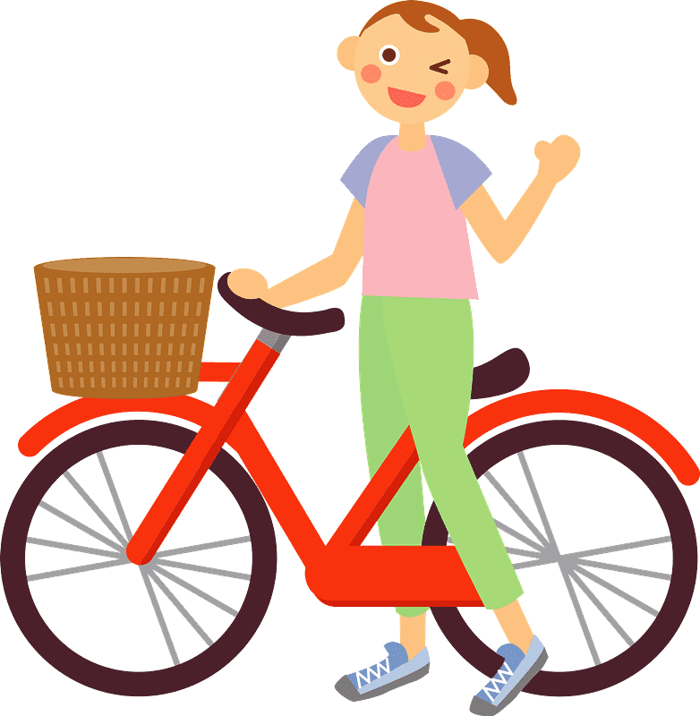 自転車に乗っている女の子のイラストpng イラスト