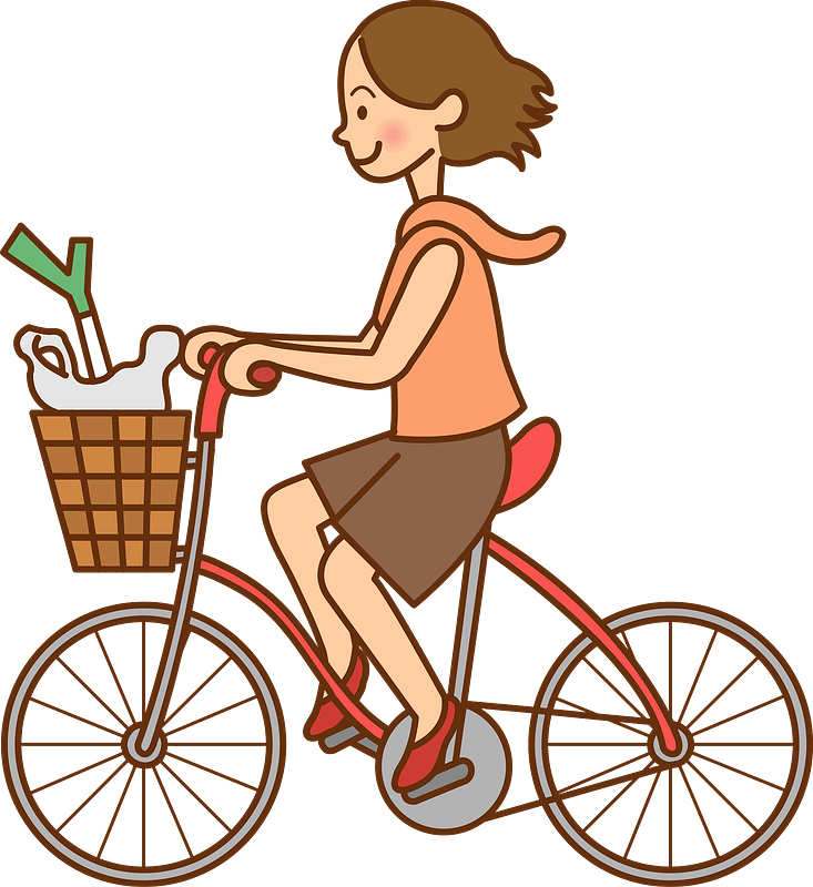 自転車に乗るイラストpng ​ イラスト
