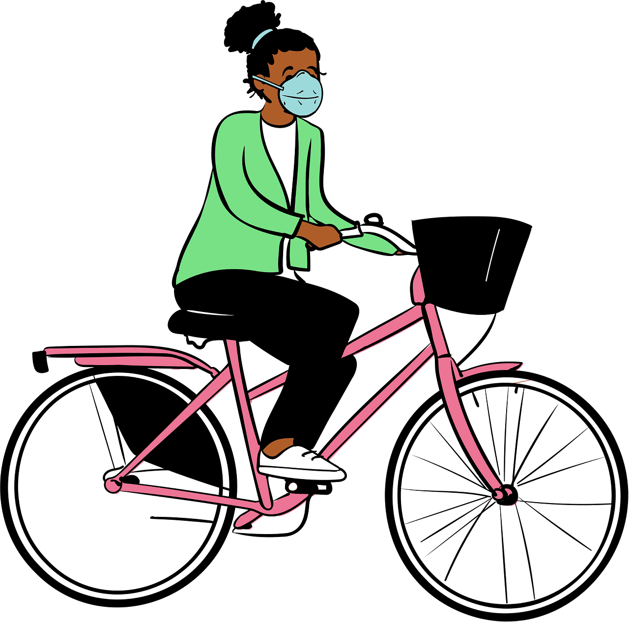 自転車に乗る女性 イラスト 無料 イラスト