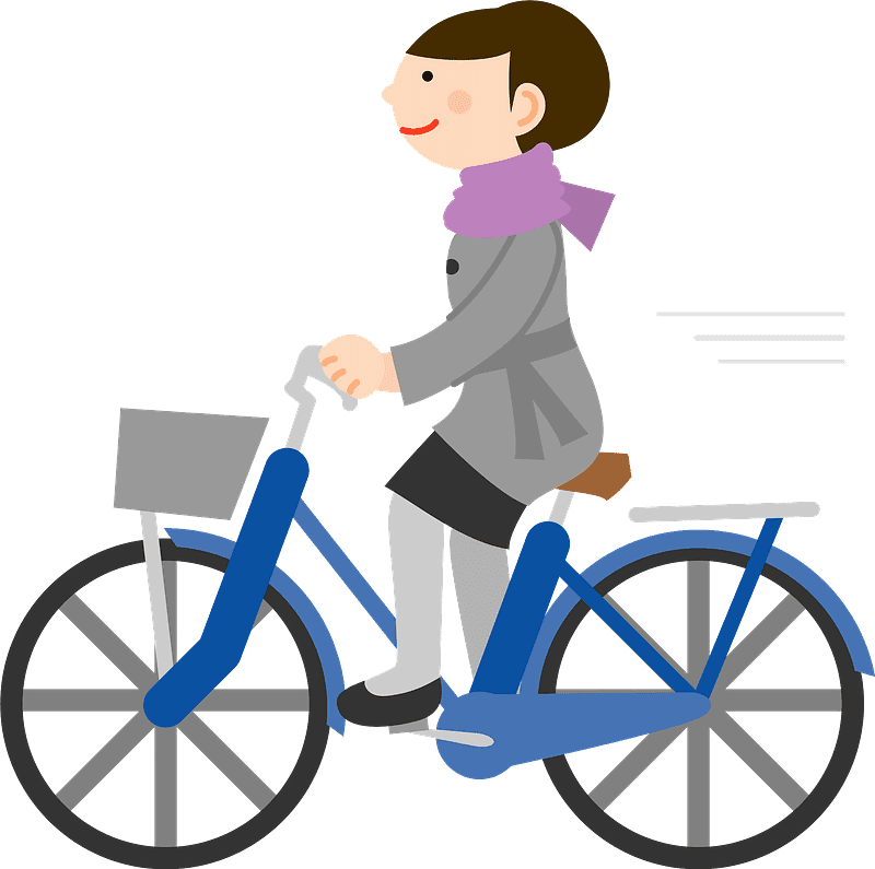 自転車に乗る女性のイラスト 2 イラスト