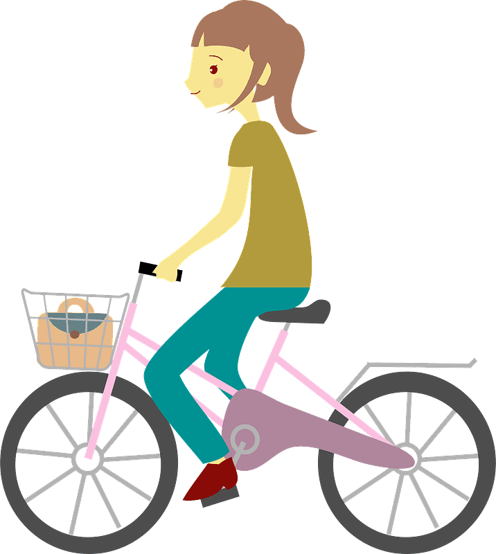自転車に乗る女の子のイラスト 2 イラスト