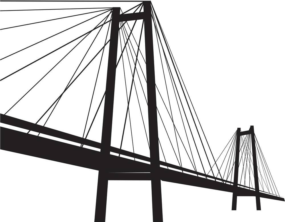 ケーブル吊り橋の図