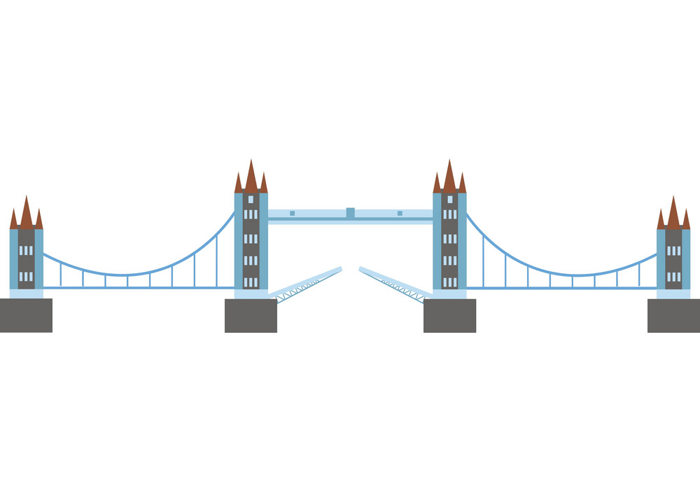 川の橋のイラスト イラスト