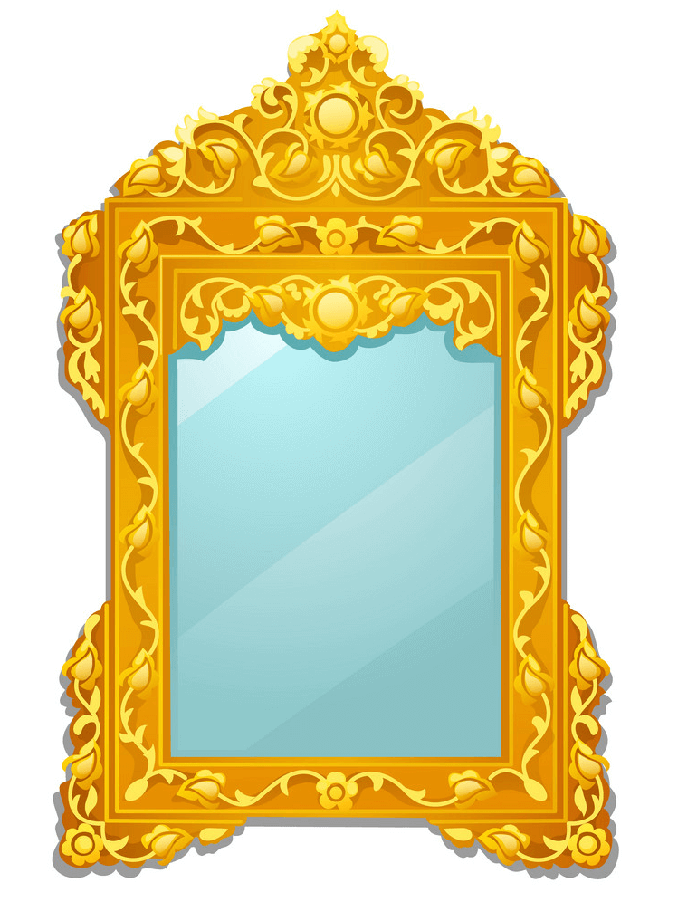 黄金の鏡のイラスト イラスト