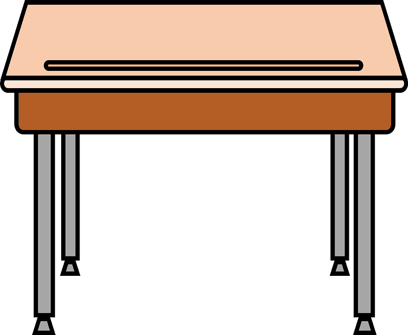教室のテーブルの無料イラスト 透明