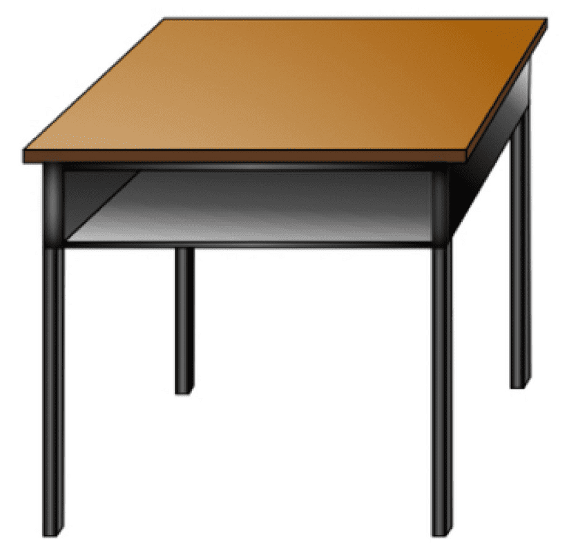 教室のテーブルの無料イラスト
