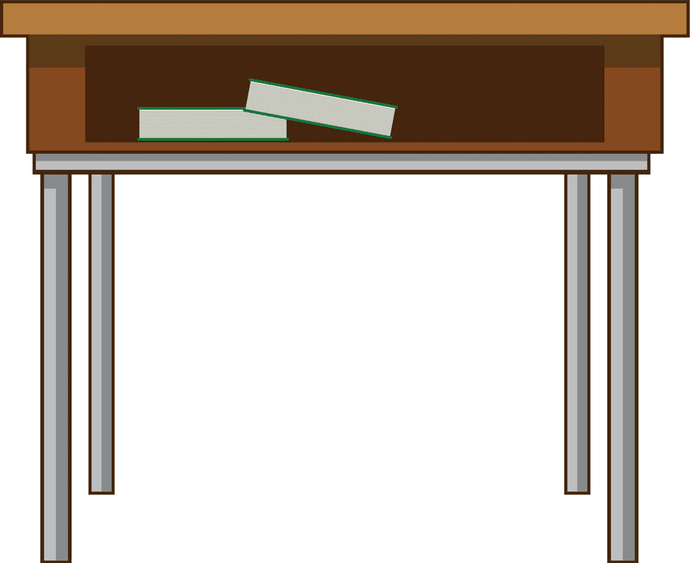 教室のテーブルの図 イラスト